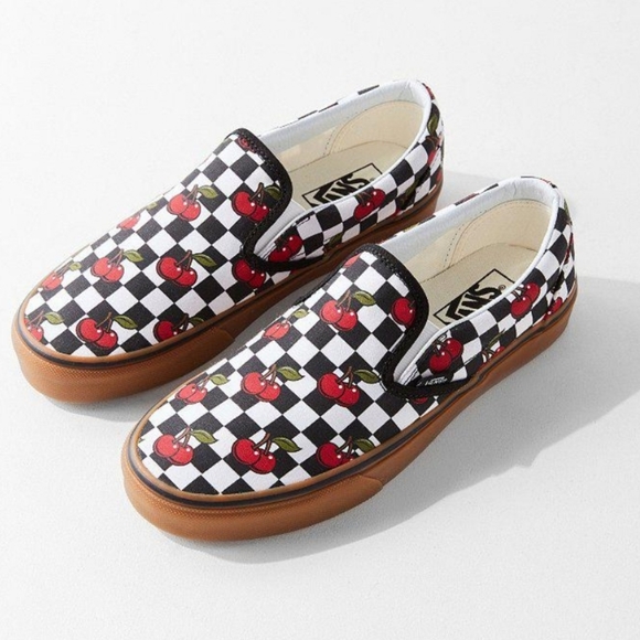 Vans Cherry Checkerboard Classic Slip On Sneaker - Picture 1 of 6